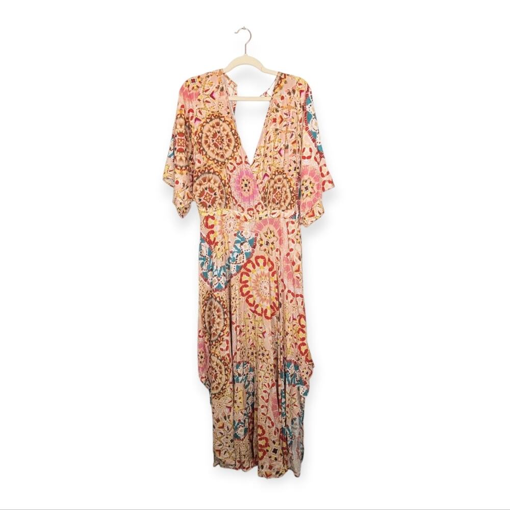 NWT ba&sh Rose Multicolor Mandala Print Licia Maxi Dress Size 4